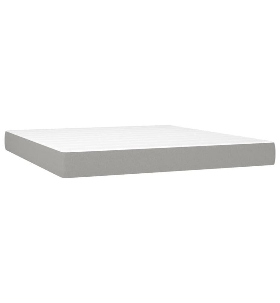Boxspringbett mit Matratze Hellgrau 160x200 cm Stoff