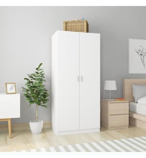 Kleiderschrank Weiss 80x52x180 cm Holzwerkstoff