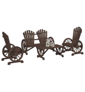 4-tlg. Garten-Lounge-Set Massivholz Tanne