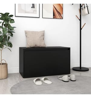 Banc d'entrée 80x40x45 cm Noir Bois d'ingénierie