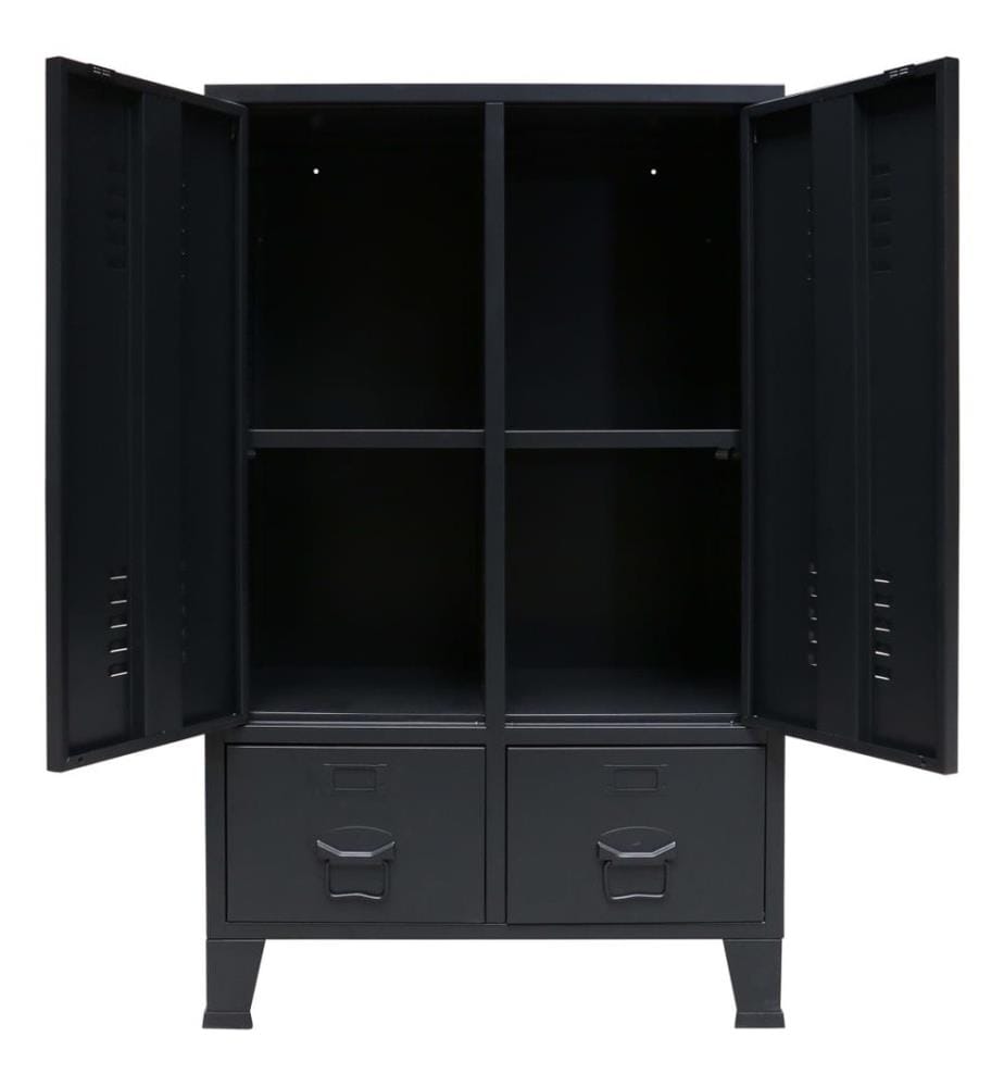 Kleiderschrank Metall Industrie-Stil 67 x 35 x 107 cm Schwarz
