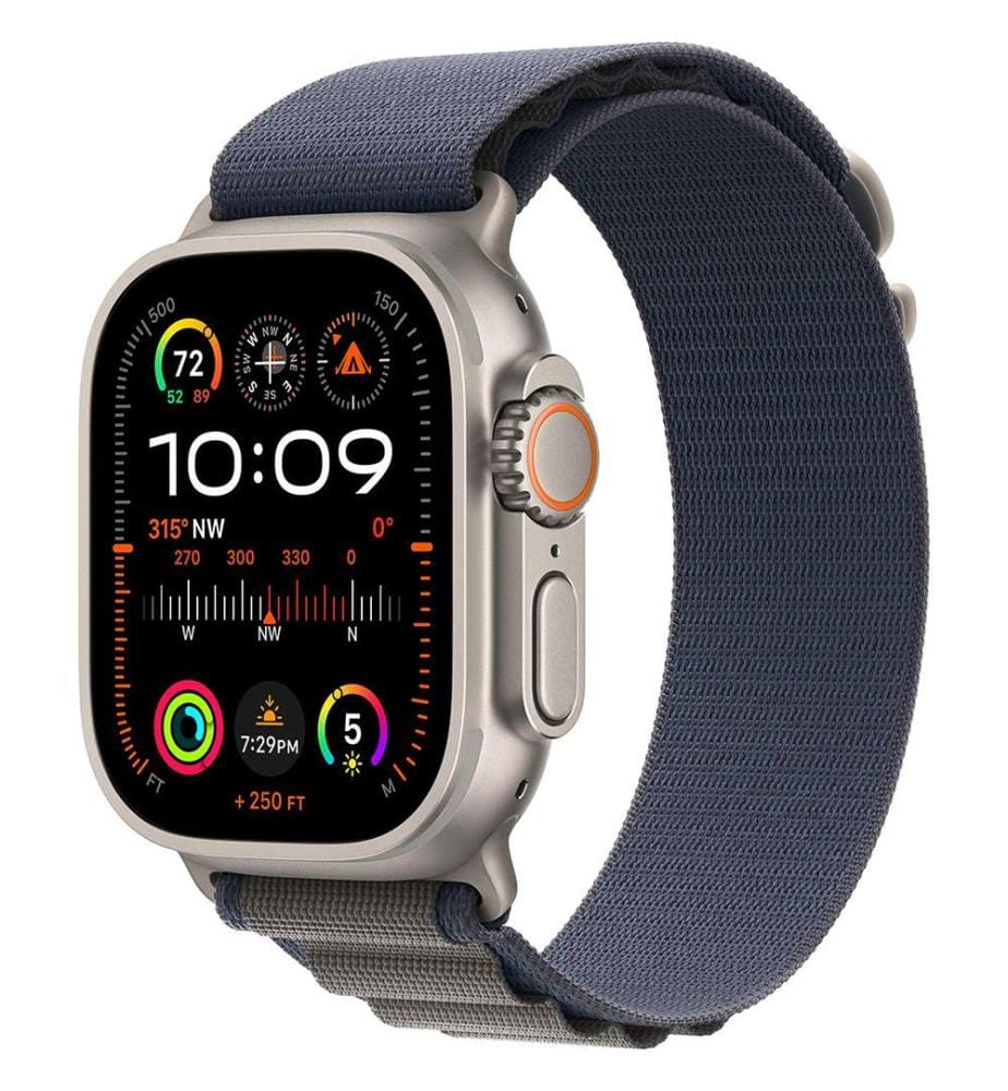 Apple Watch Ultra 2 GPS + Cellular, 49mm Titanium Case with Blue Alpine Loop