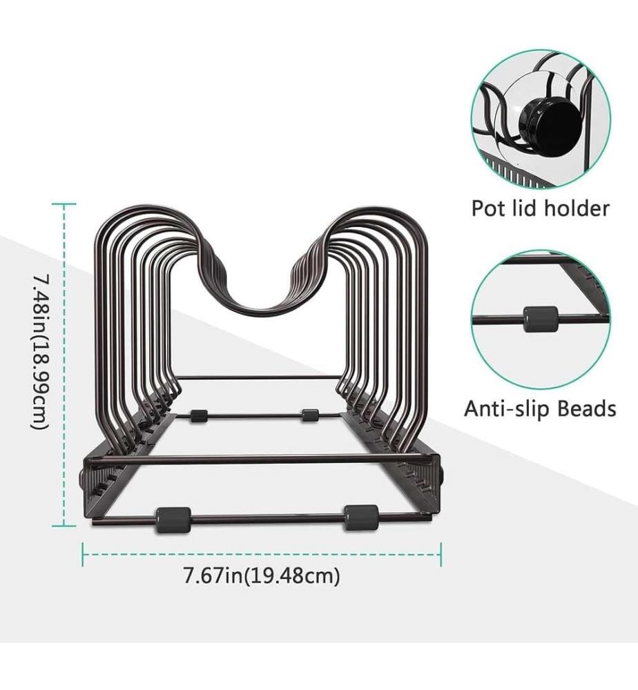 Pan Organiser Rack Pot Lid Organizers with 10 Di… | DeinDeal