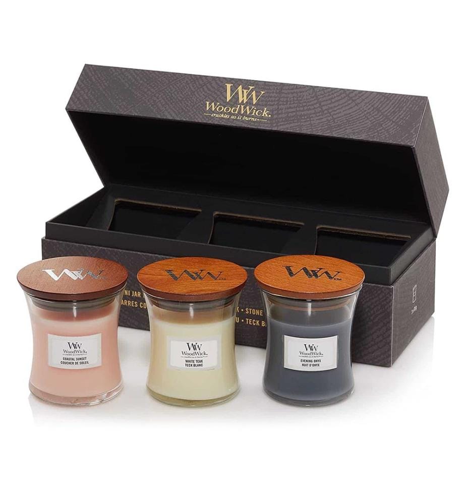 3 x 85 g - Confezione di 3 mini candele Coastal Sunset, Solar Ylang e Evening Onyx
