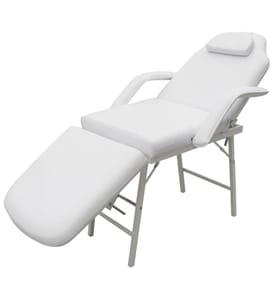 Kosmetikstuhl Tragbar Kunstleder 185×78×76 cm Weiss