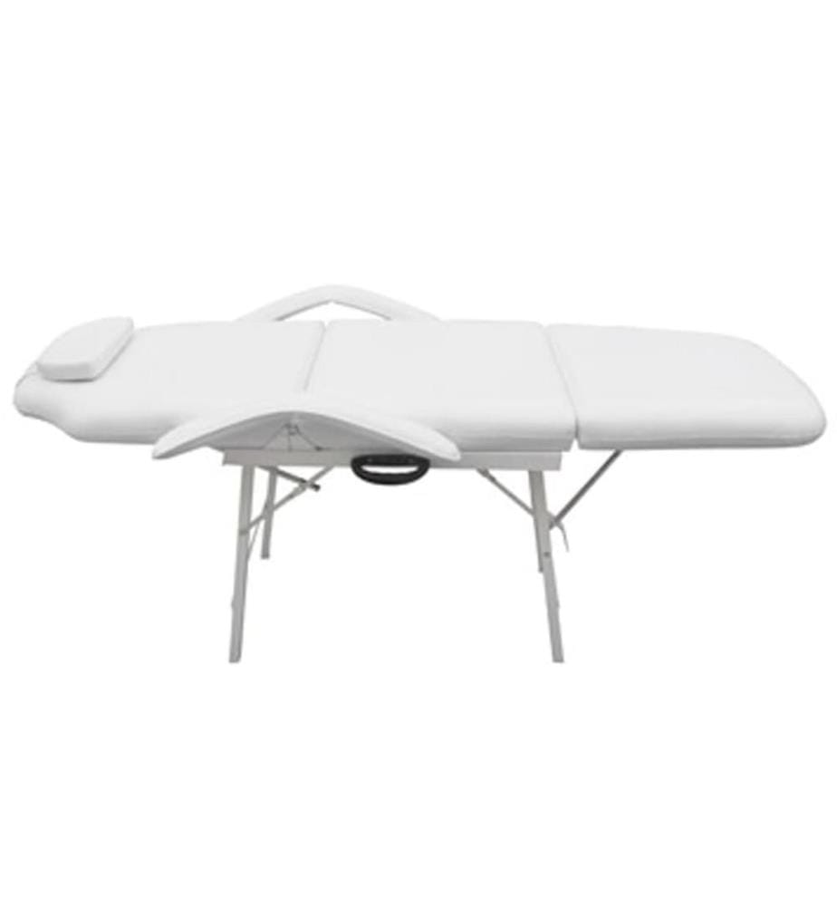 Kosmetikstuhl Tragbar Kunstleder 185×78×76 cm Weiss