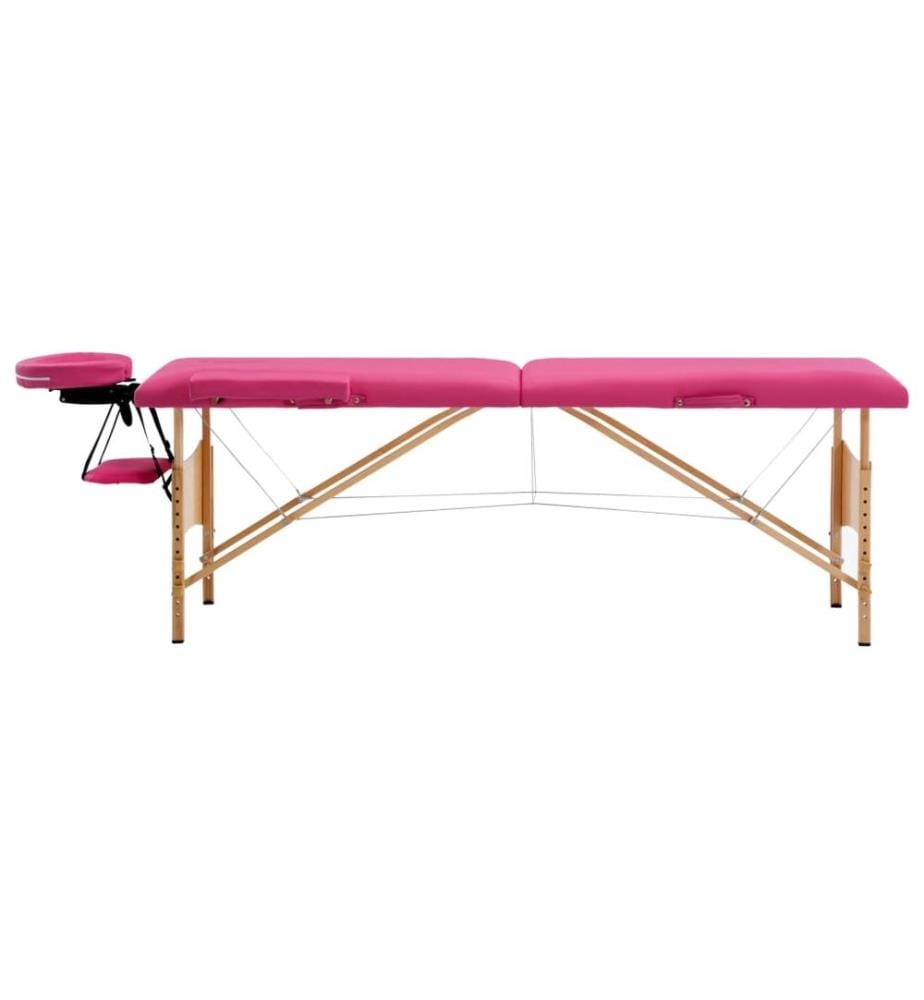 Table de massage pliable 2 zones Bois Rose