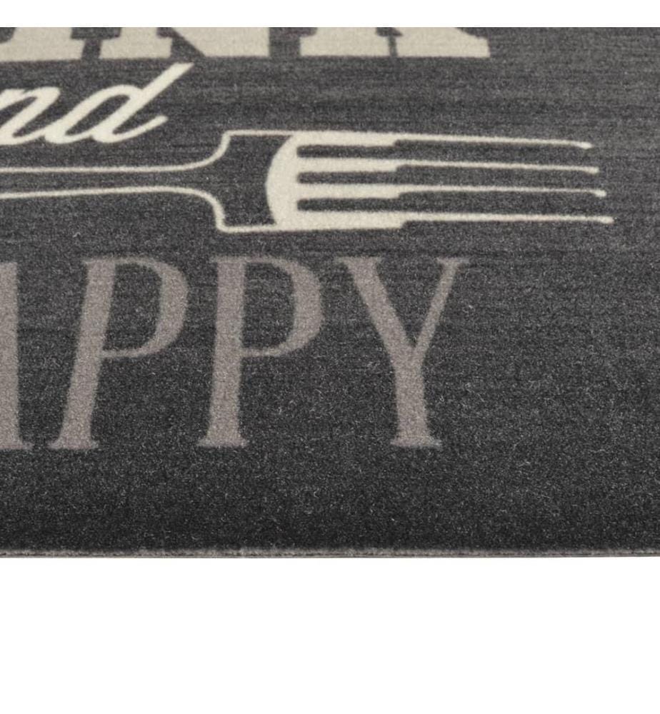 Tapis de cuisine lavable impression cuisine noir 60x300 cm