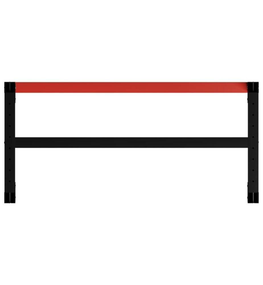 Werkbankgestell Metall 120x57x79 cm Schwarz und Rot