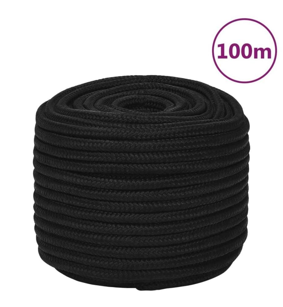 Arbeitsseil Schwarz 12 mm 100 m Polyester