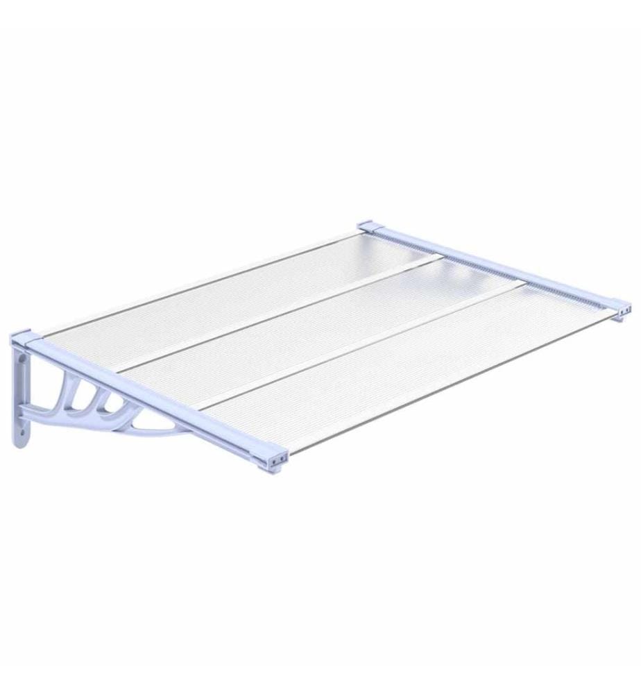 Türvordach Grau und Transparent 122x90 cm Polycarbonat