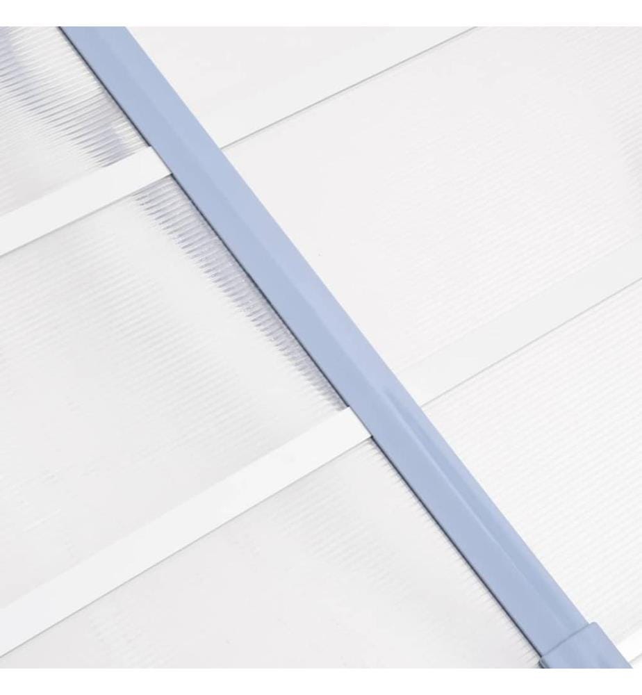 Türvordach Grau und Transparent 122x90 cm Polycarbonat