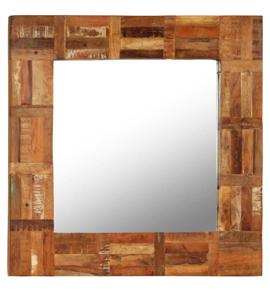 Miroir mural Bois de récupération massif 60 x 60 cm