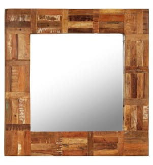 Miroir mural Bois de récupération massif 60 x 60 cm