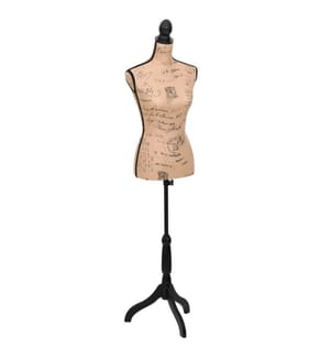 Buste de couture Mannequin de Femme Marron et Noir Jute