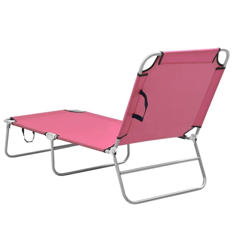 Klappliege Stahl und Stoff Rosa