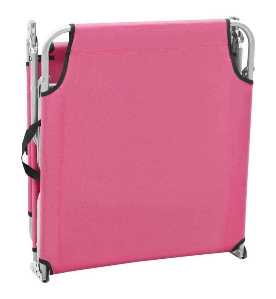 Klappliege Stahl und Stoff Rosa