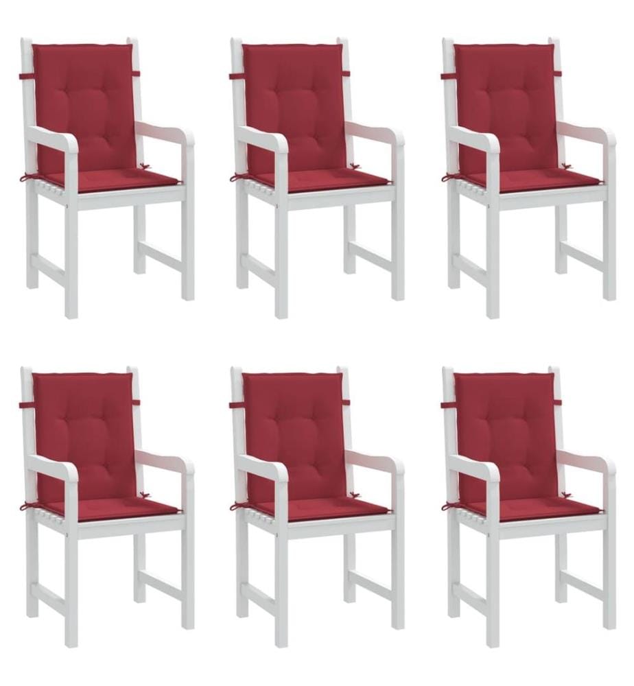 Coussins de chaise de jardin à dossier bas lot de 6