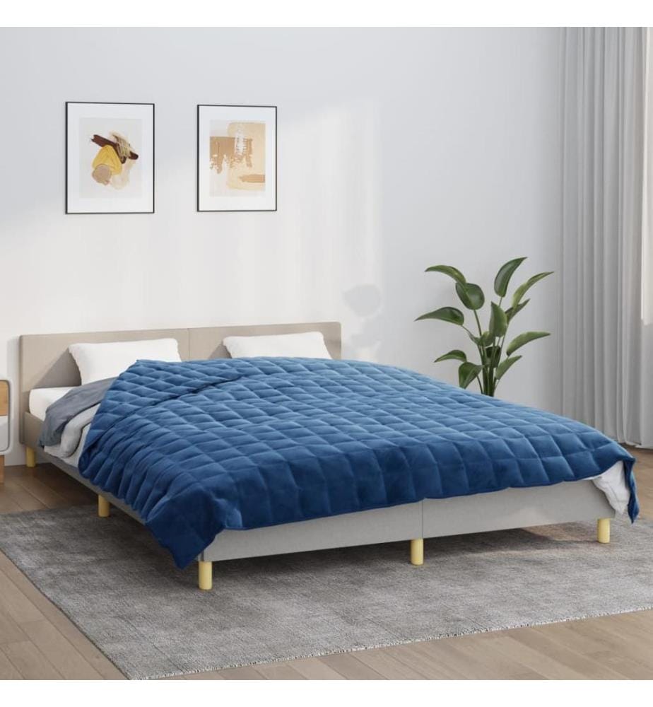 Couverture lestée Bleu 200x220 cm 9 kg Tissu