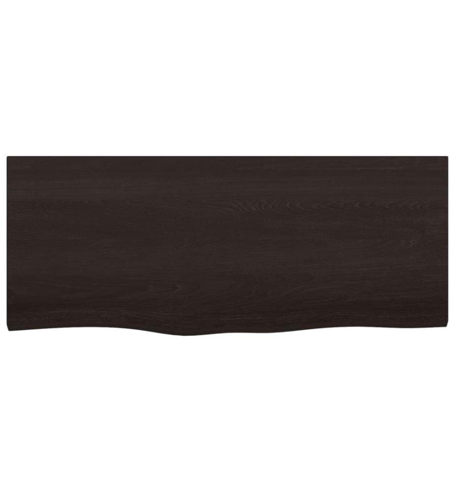 Dessus de table marron foncé bois chêne massif traité
