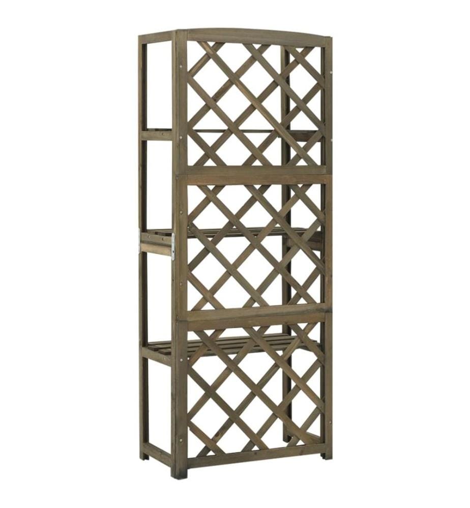 Spalier mit Ablagen Grau 55x30x140 cm Massivholz Tanne