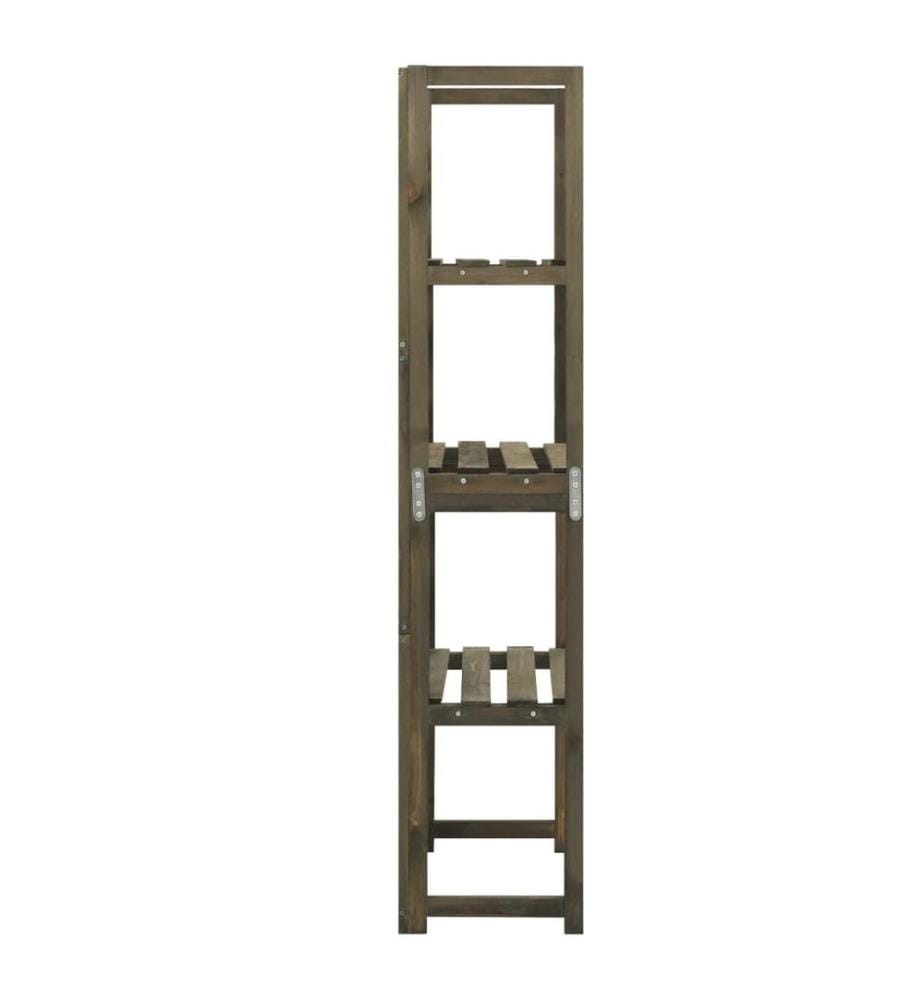 Spalier mit Ablagen Grau 55x30x140 cm Massivholz Tanne