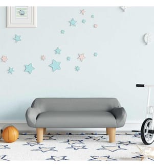 Kindersofa Hellgrau 70x40x24 cm Stoff