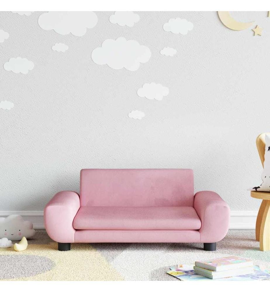 Kindersofa Rosa 70x45x33 cm Samt