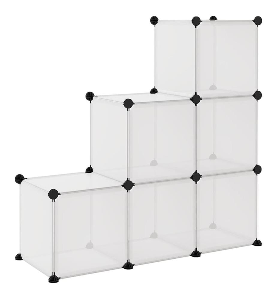 Regalsystem mit 6 Würfeln Transparent PP