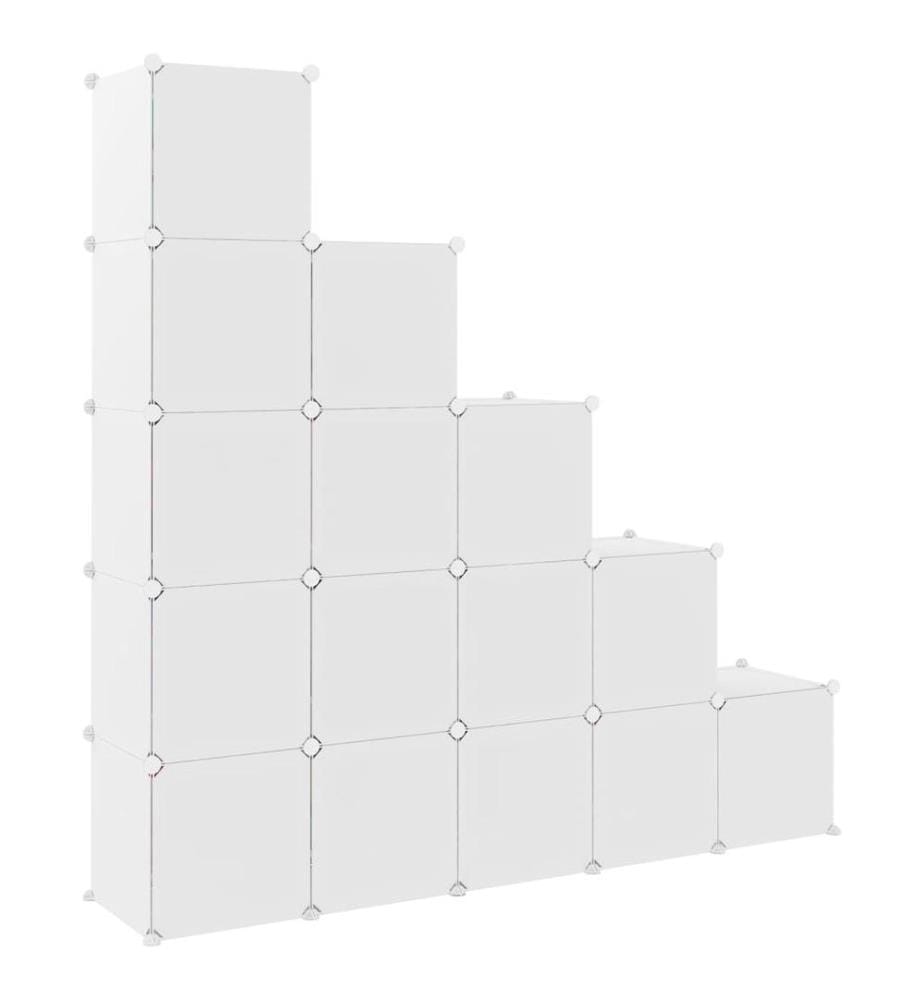 Kinderschrank Modular mit 15 Würfeln Weiss PP