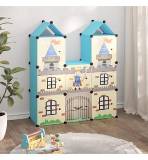 Kinderschrank Modular mit 8 Würfeln Blau PP