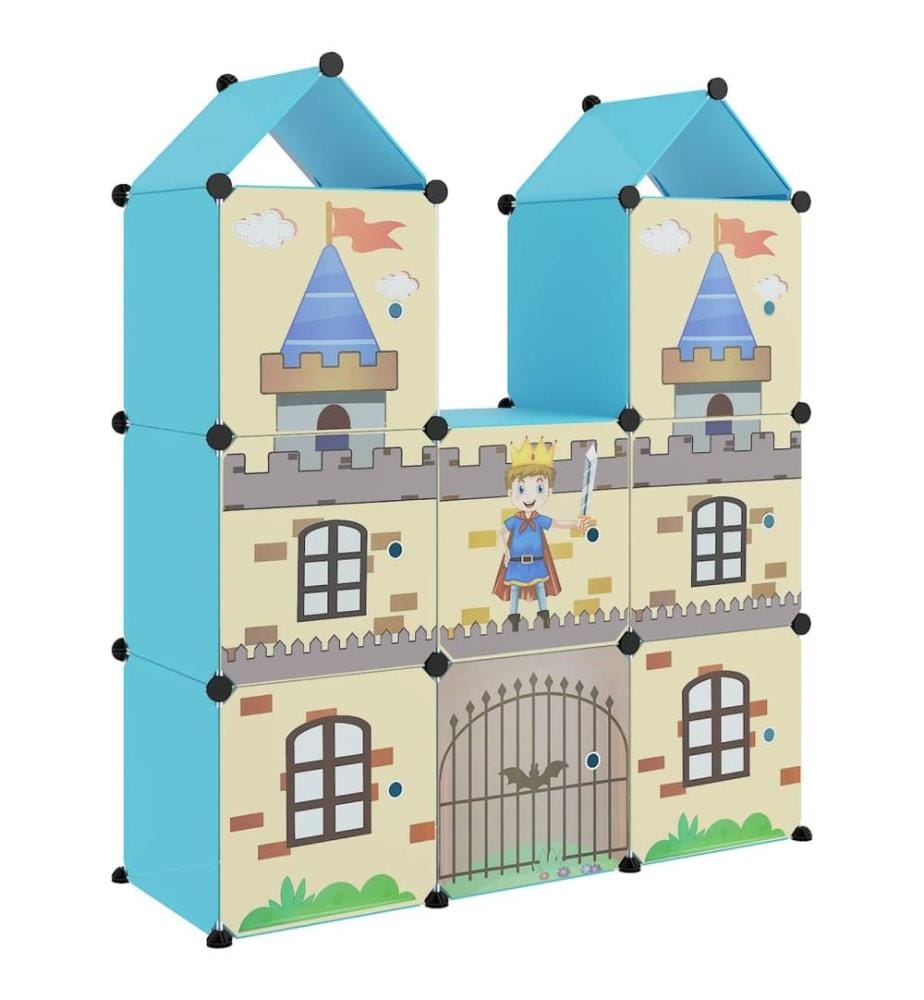 Kinderschrank Modular mit 8 Würfeln Blau PP