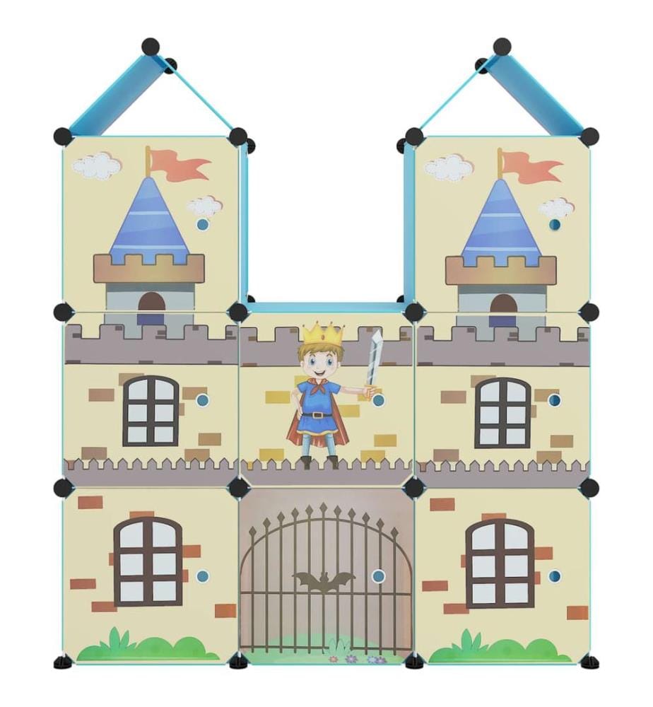 Kinderschrank Modular mit 8 Würfeln Blau PP
