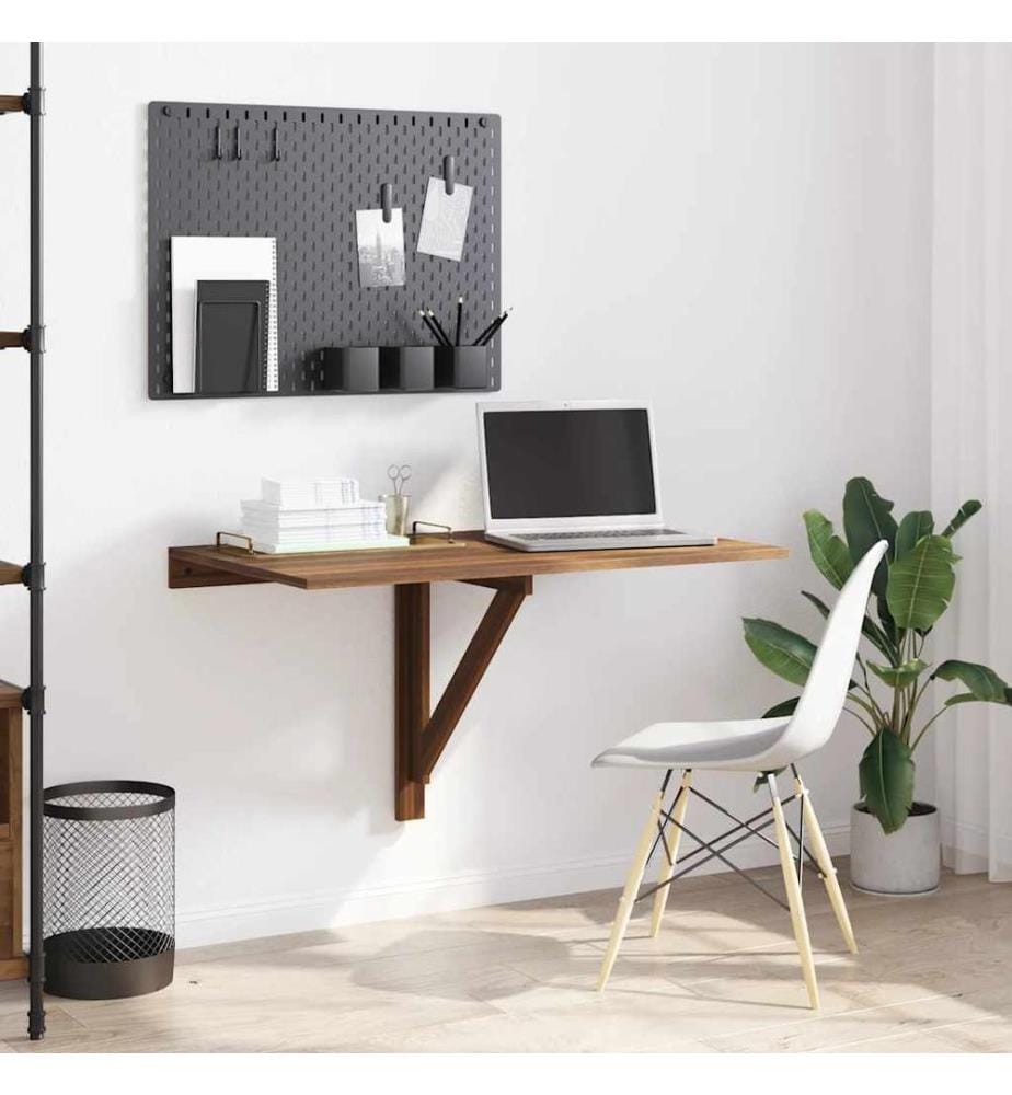 Table murale pliable Chêne marron 100x60x56cm Bois d'ingénierie