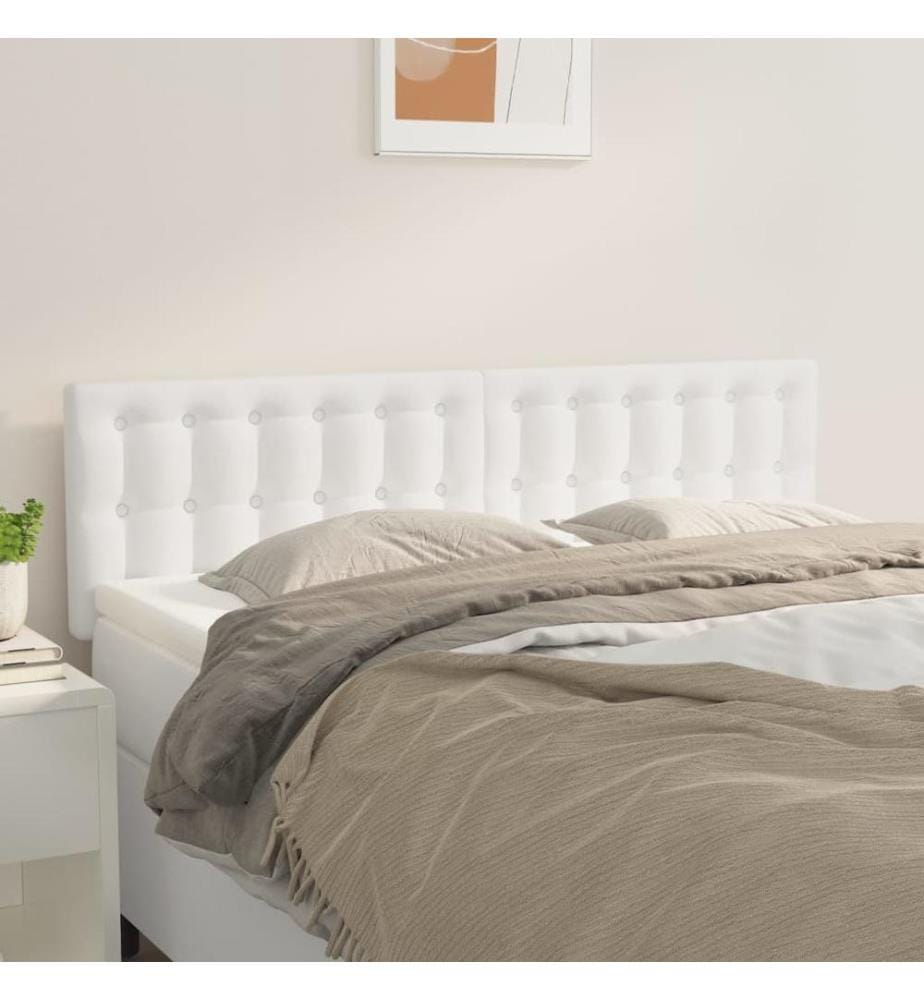 Têtes de lit 2 pcs Blanc 72x5x78/88 cm Similicuir