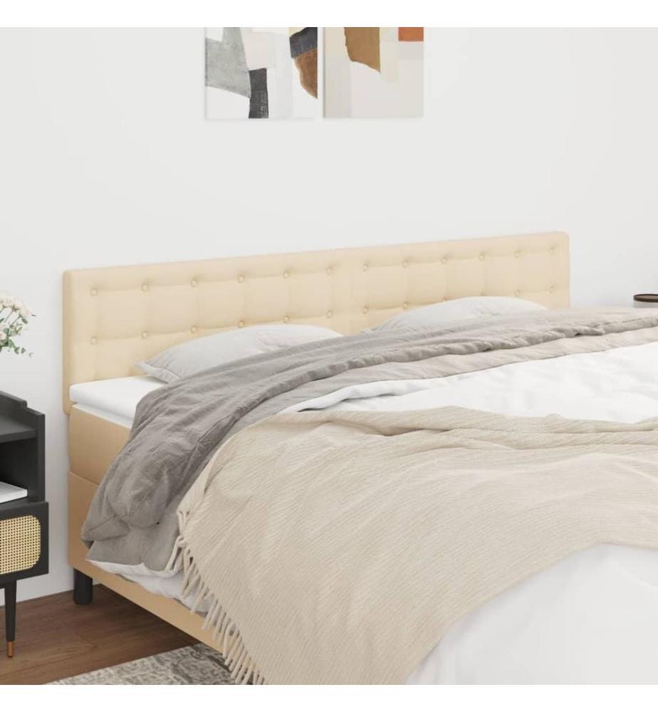 Kopfteile 2 Stk. Creme 80x5x78/88 cm Stoff