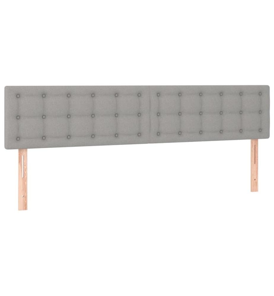 Kopfteile 2 Stk. Hellgrau 90x5x78/88 cm Stoff