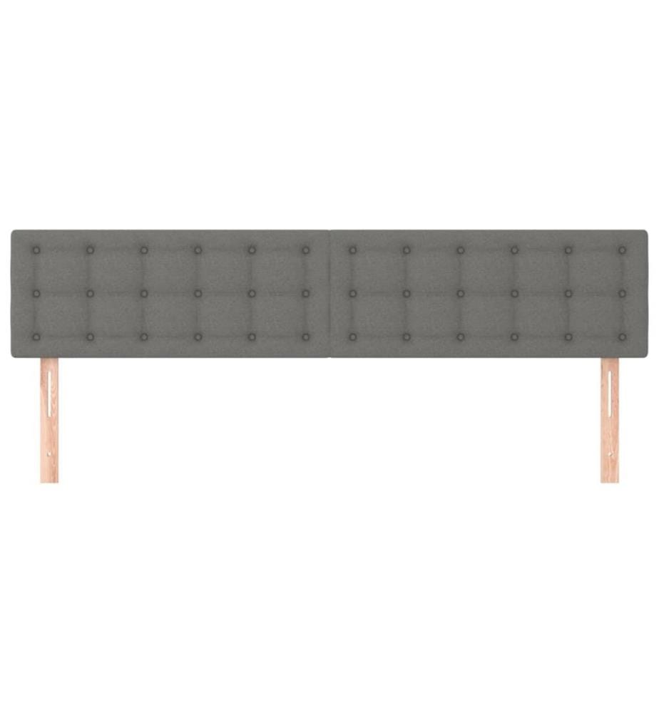 Kopfteile 2 Stk. Dunkelgrau 100x5x78/88 cm Stoff