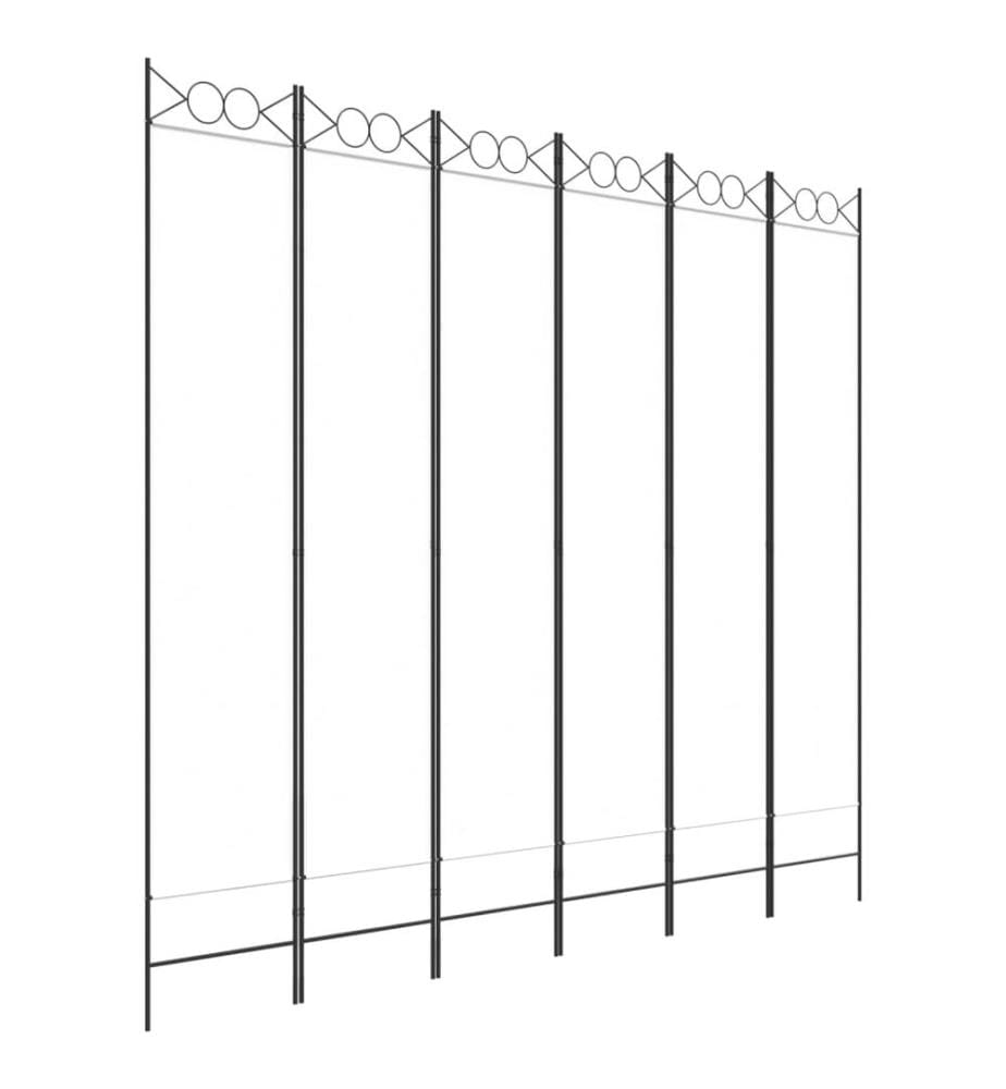 Cloison de séparation 6 panneaux Blanc 240x220 cm Tissu
