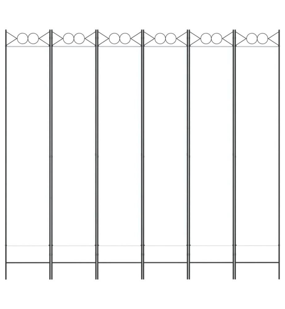 Cloison de séparation 6 panneaux Blanc 240x220 cm Tissu