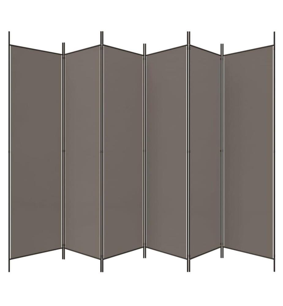 6-tlg. Paravent Anthrazit 300x220 cm Stoff
