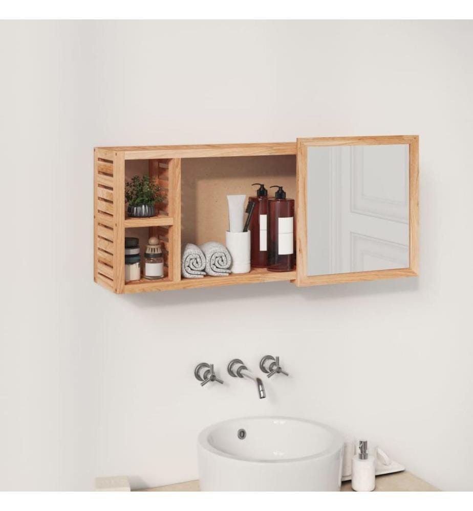 Armoire à miroir 80x17x34 cm Bois massif de noyer
