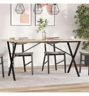 Esstisch-Gestell in X-Form 120x60x73 cm Stahl