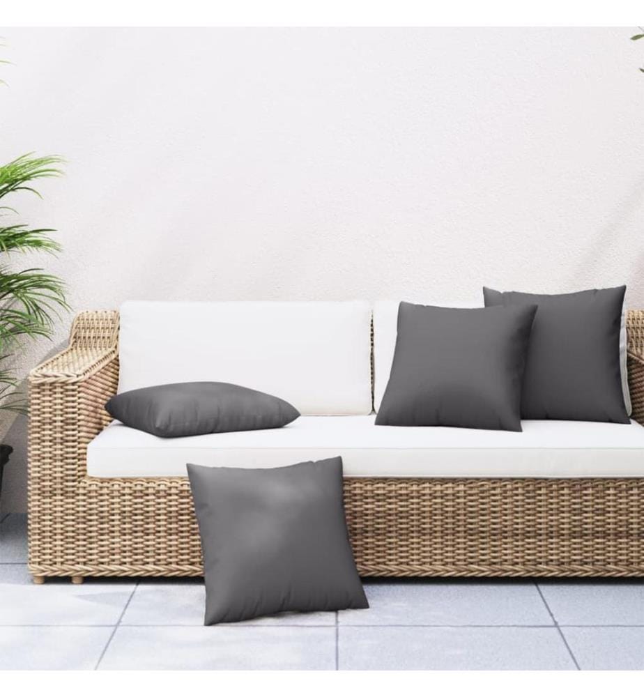 Coussins de canapé lot de 4 anthracite 60x60 cm tissu