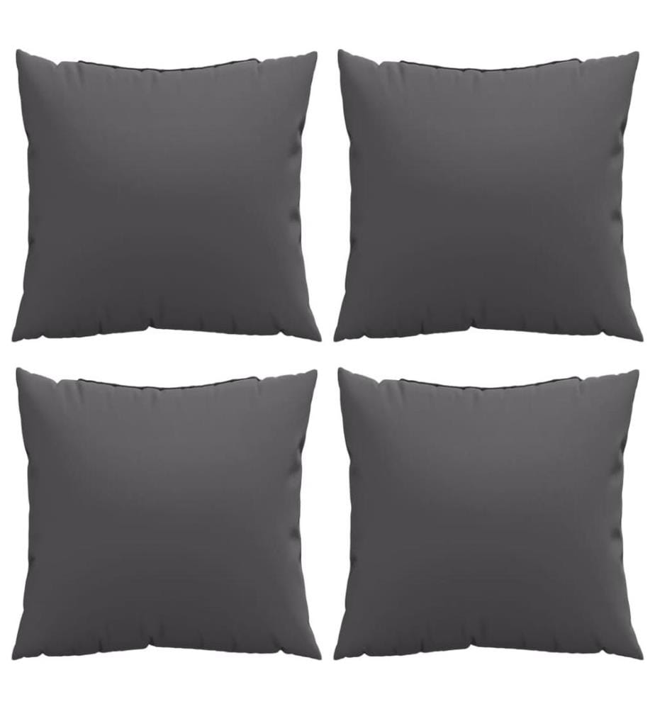 Coussins de canapé lot de 4 anthracite 60x60 cm tissu