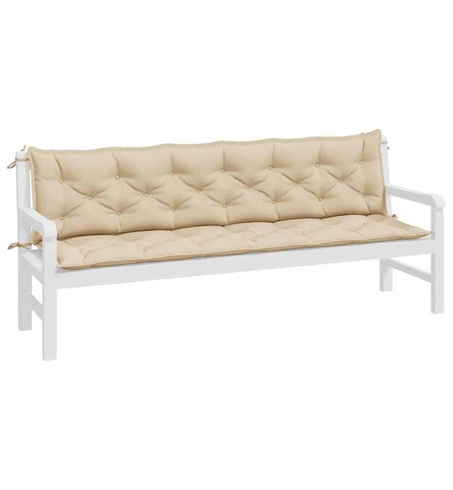 Gartenbank-Auflagen 2 Stk. Beige 200x50x7 cm Oxford-Gewebe