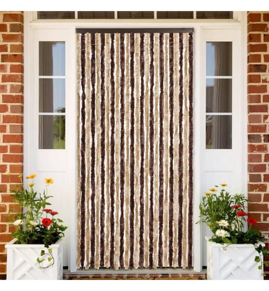 Fliegenvorhang Beige und Hellbraun 100x200 cm Chenille