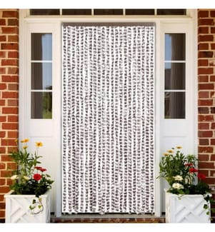Fliegenvorhang Taupe und Weiss 90x200 cm Chenille