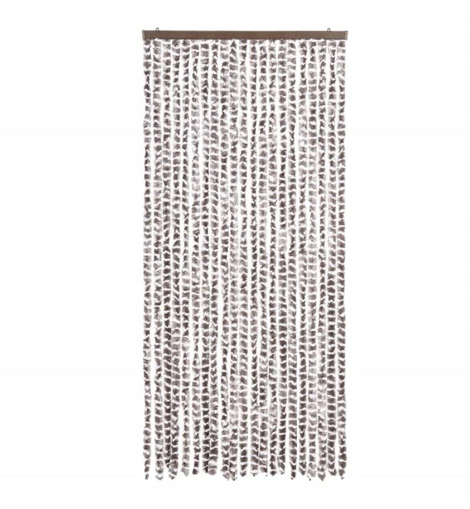 Fliegenvorhang Taupe und Weiss 90x200 cm Chenille