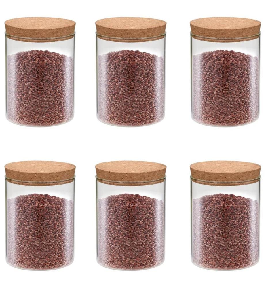 Vorratsgläser mit Korkdeckel 6 Stk. 650 ml